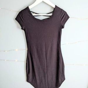 NOBO SOLID CURVED HEM BODY CON DRESS